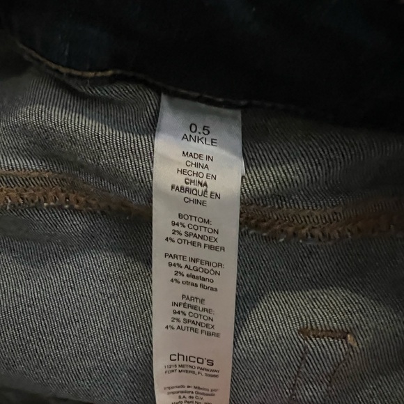 Chico's Dark Blue Embellished Skinny Jeans - Picture 4 of 4